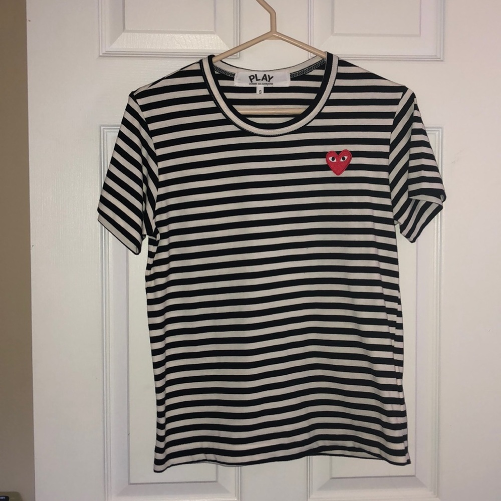 cdg striped shirt
